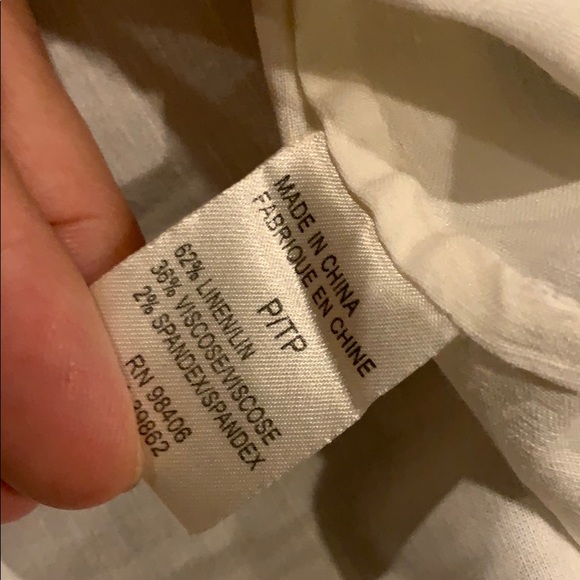 Theory White Slightly Off Shoulder Cap Sleeve Top - Picture 4 of 9